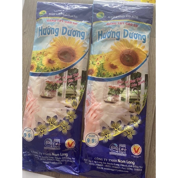 Găng tay cao su Hoa Hướng Dương rửa chén bát