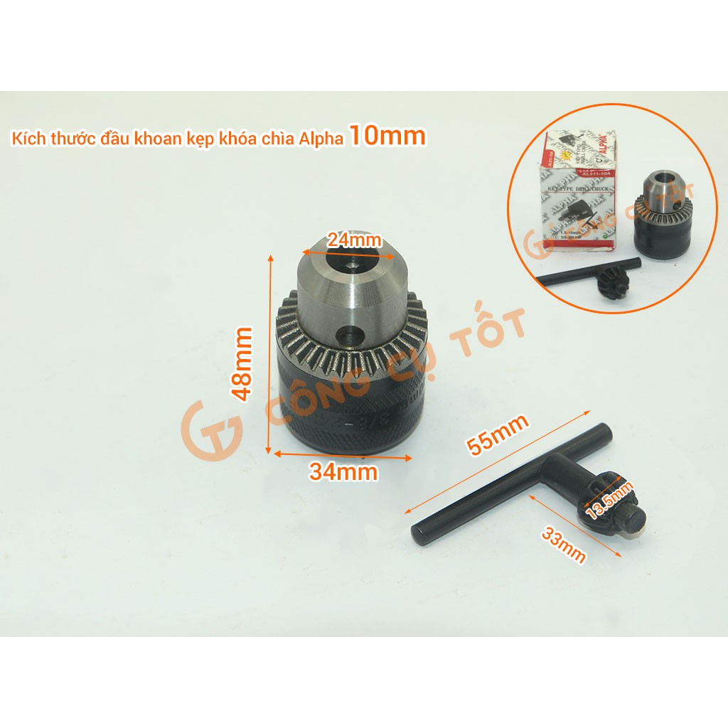 Đầu khoan kẹp khóa chìa Alpha