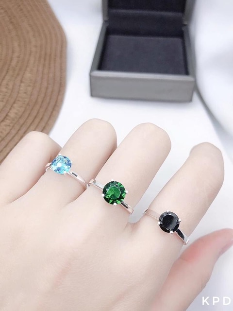 NHẪN NỮ MẶT ĐÁ ĐỦ MÀU CAO CẤP - NHẪN NỮ BẠC Ý S925