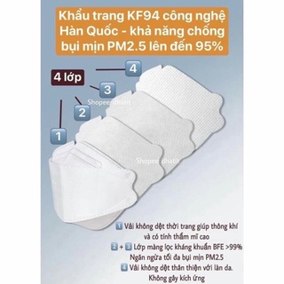 Khẩu Trang DC MASK KF94 Kiểu Hàn Quốc ( túi 5 cái)