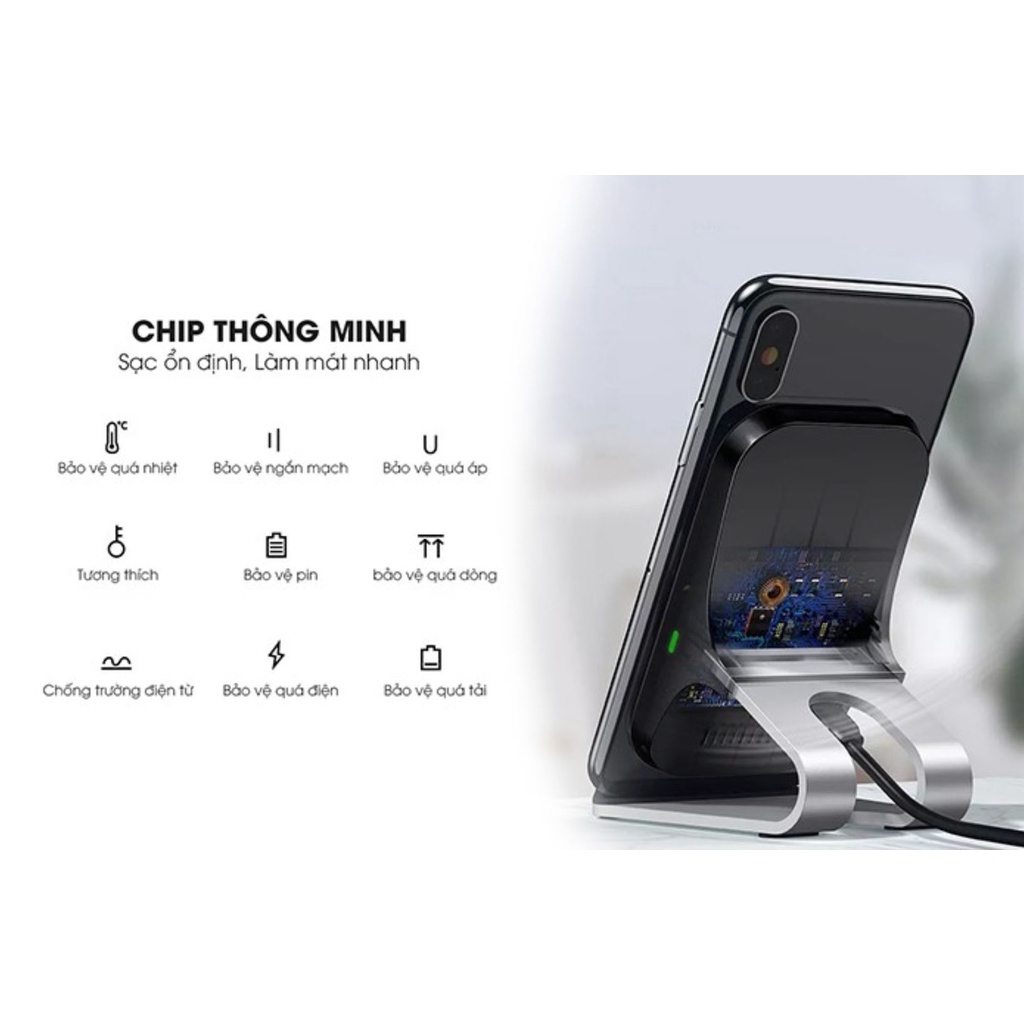 Đế Sạc Không Dây WK DY-005 Sạc Nhanh 15W Max 10W 7.5W Cho 13 Pro Max 11 Pro XS X 8P 8 Note 20 Note 10 S20 S10 Vâ