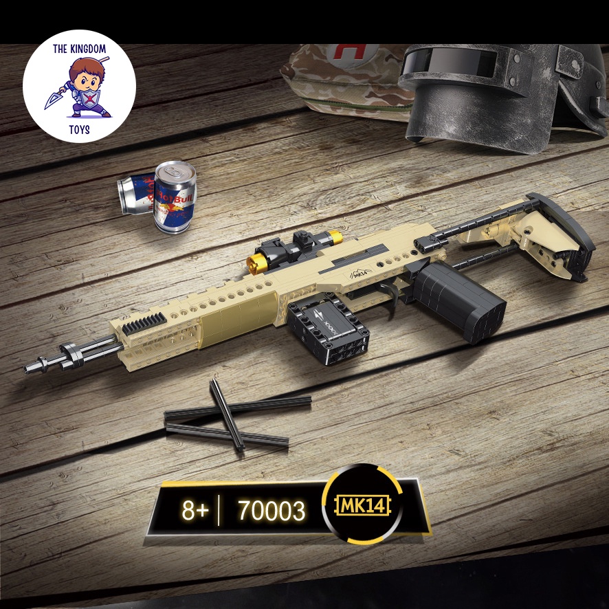 Đồ Chơi Lắp Ráp PUBG Mô Hình MK14 / Vector / M416 / Scar RAEL Free Fire CSGO Đồ Chơi Cho Bé 70003