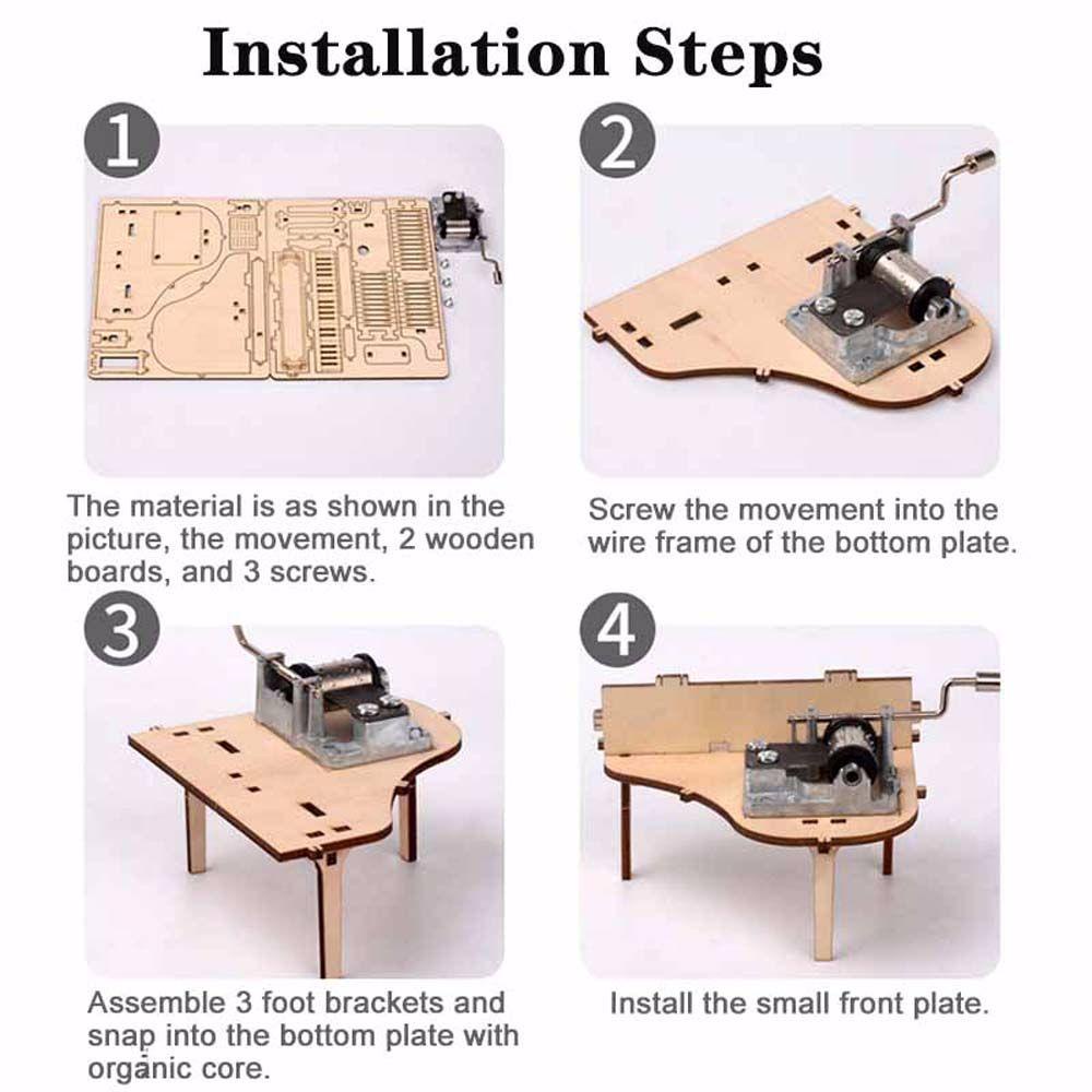 Hộp Nhạc Gỗ Hình Đàn Piano 3D Sáng Tạo