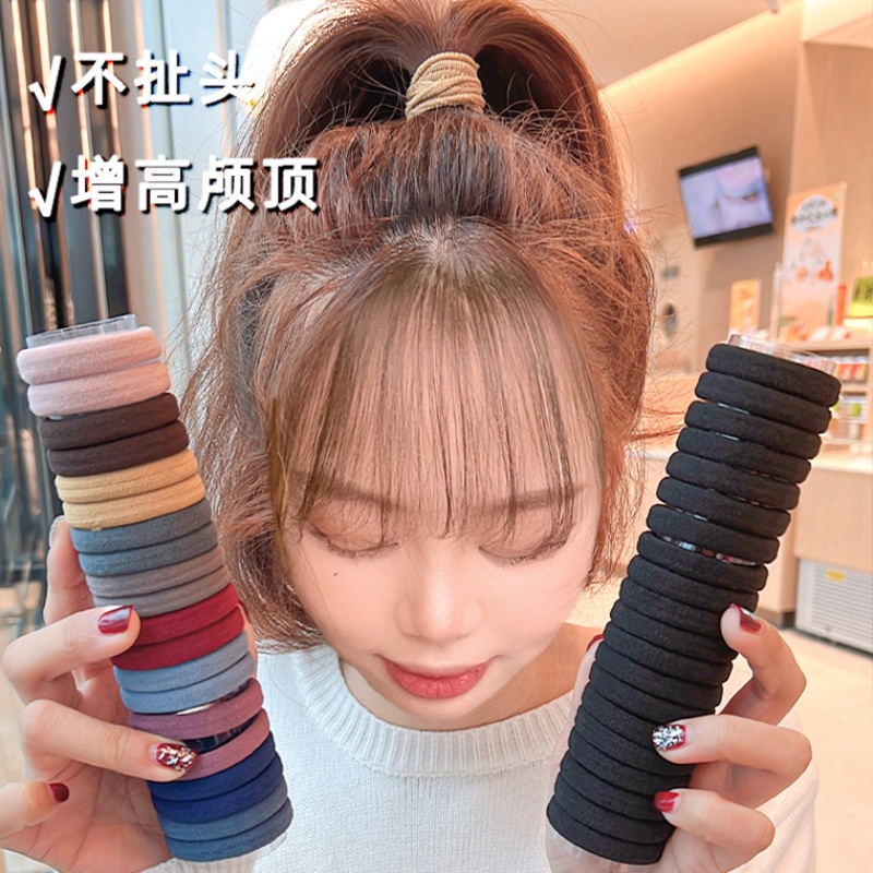 Dây Buộc Tóc Cao Su Co Giãn Không Đường May Phong Cách Hàn Quốc Thời Trang Đơn Giản Cho Nữ