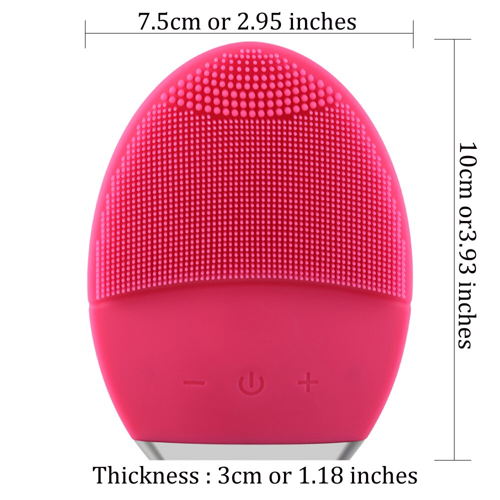 Ultrasonic Electric Facial Cleansing Brush Vibration Skin Remove Blackhead Pore Cleanser Waterproof Silicone Facial Spa Massage
