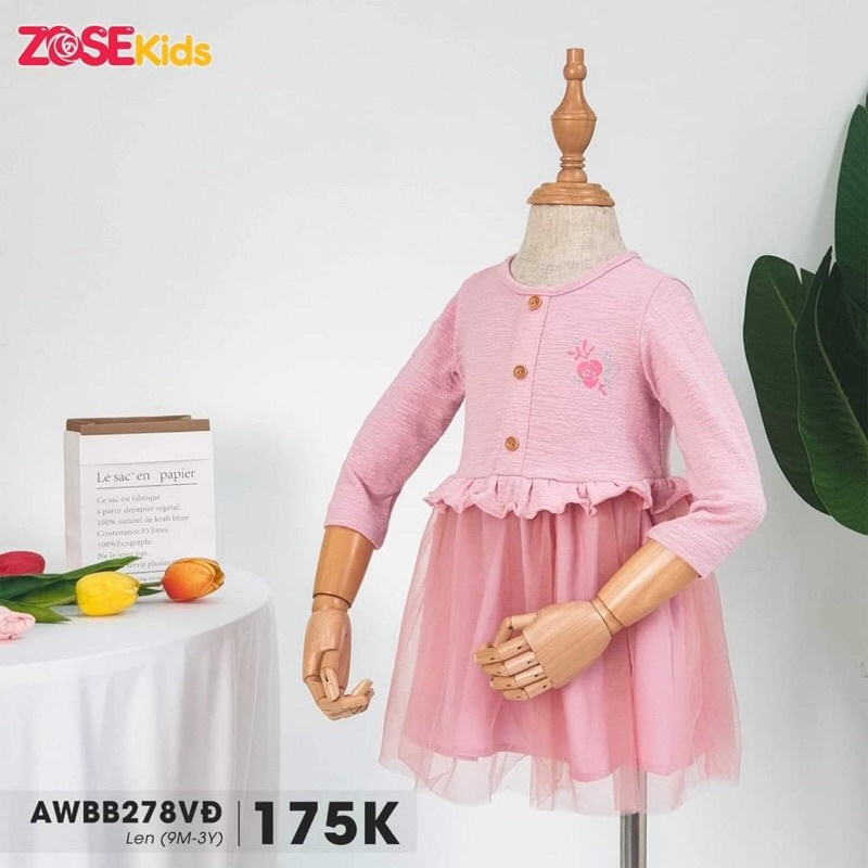 Váy len ZoseKids phối 2 lớp cho bé gái