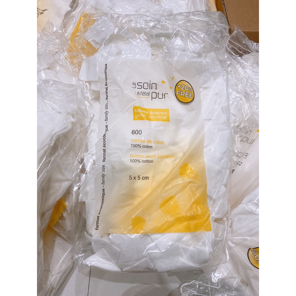 Bông tẩy trang Pháp Tetra Medical Carrés De Coton 500 miếng và 600 miếng