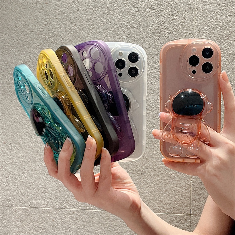 Ốp Điện Thoại Mềm Chống Sốc Chống Rơi Có Giá Đỡ Hình Phi Hành Gia Cho i-phone11 12 13PROMAX i-phoneX XS XR XSMAX 7 / 8plus