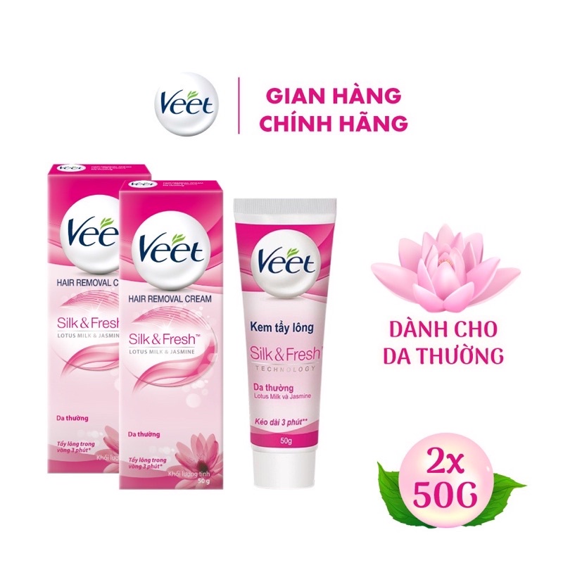 Combo 2 hộp KEM TẨY LÔNG VEET MÀU HỒNG 100ml