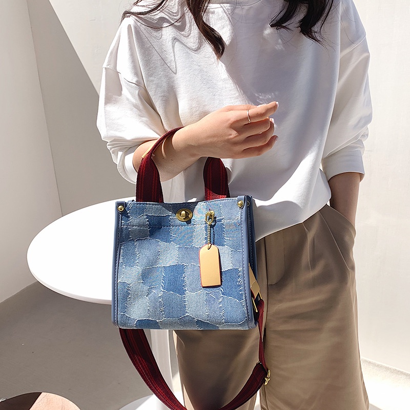 Túi Tote Xách Tay Đeo Vai Chất Liệu Denim Kích Thước Lớn 2022 Mới Dành Cho Nữ