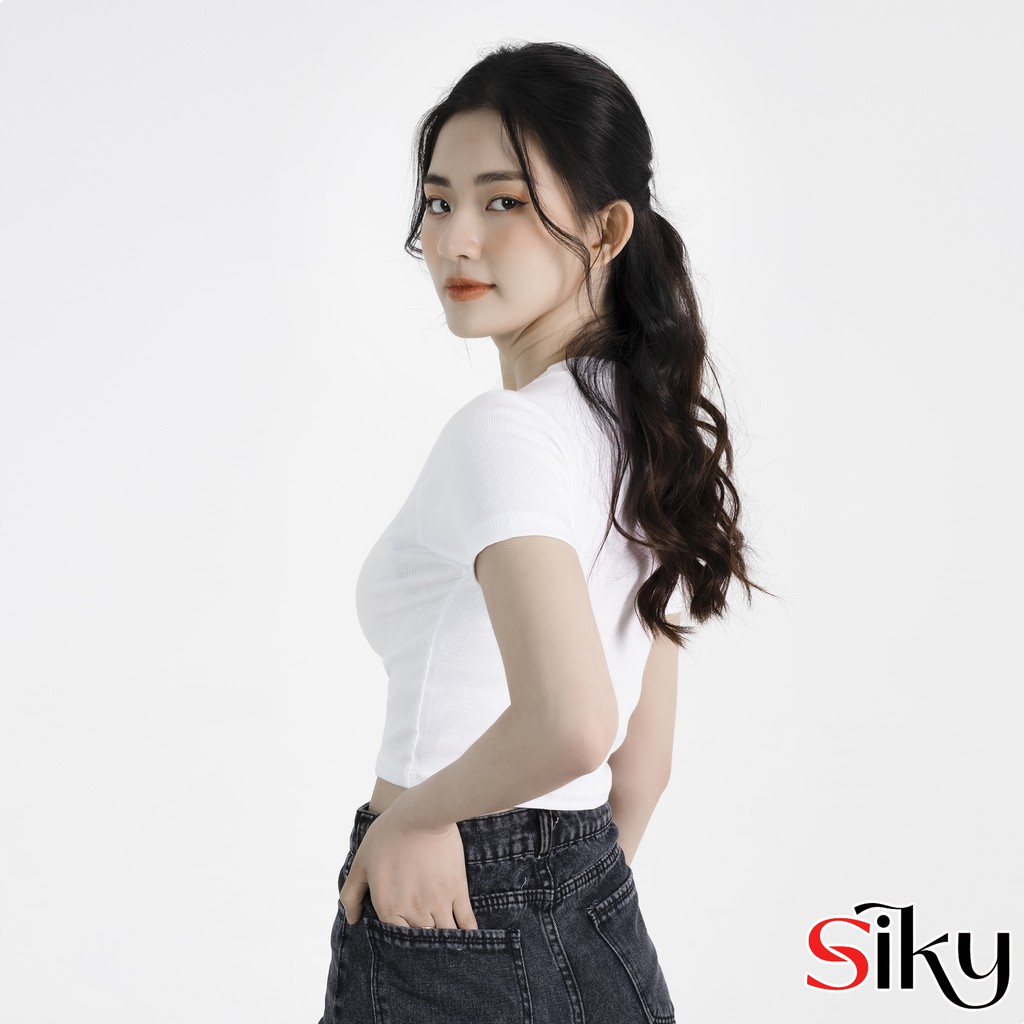 Áo croptop nữ SIKY ôm body chất thun tăm mềm mịn CR01