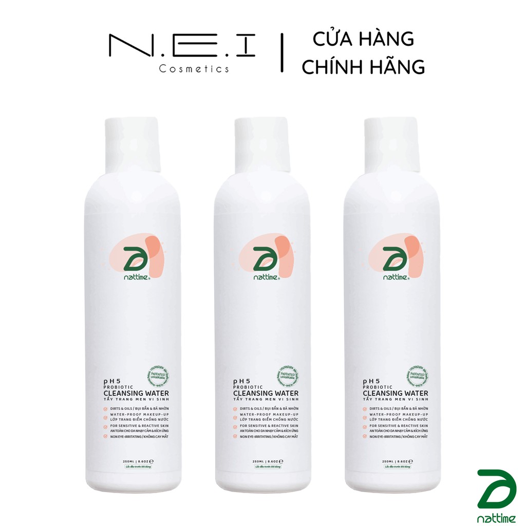 Nước tẩy trang Thuần chay Men vi sinh NATTIME - Tẩy trang lành tính - 250ml | BigBuy360 - bigbuy360.vn