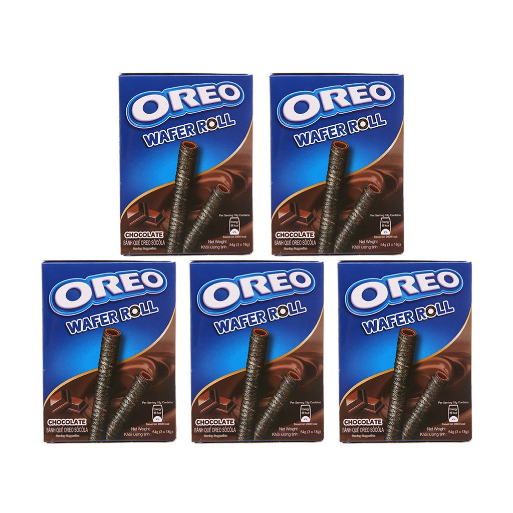 Hộp 3 gói bánh quế Wafer Roll Oreo 18g (combo 5 hộp/3 hộp)