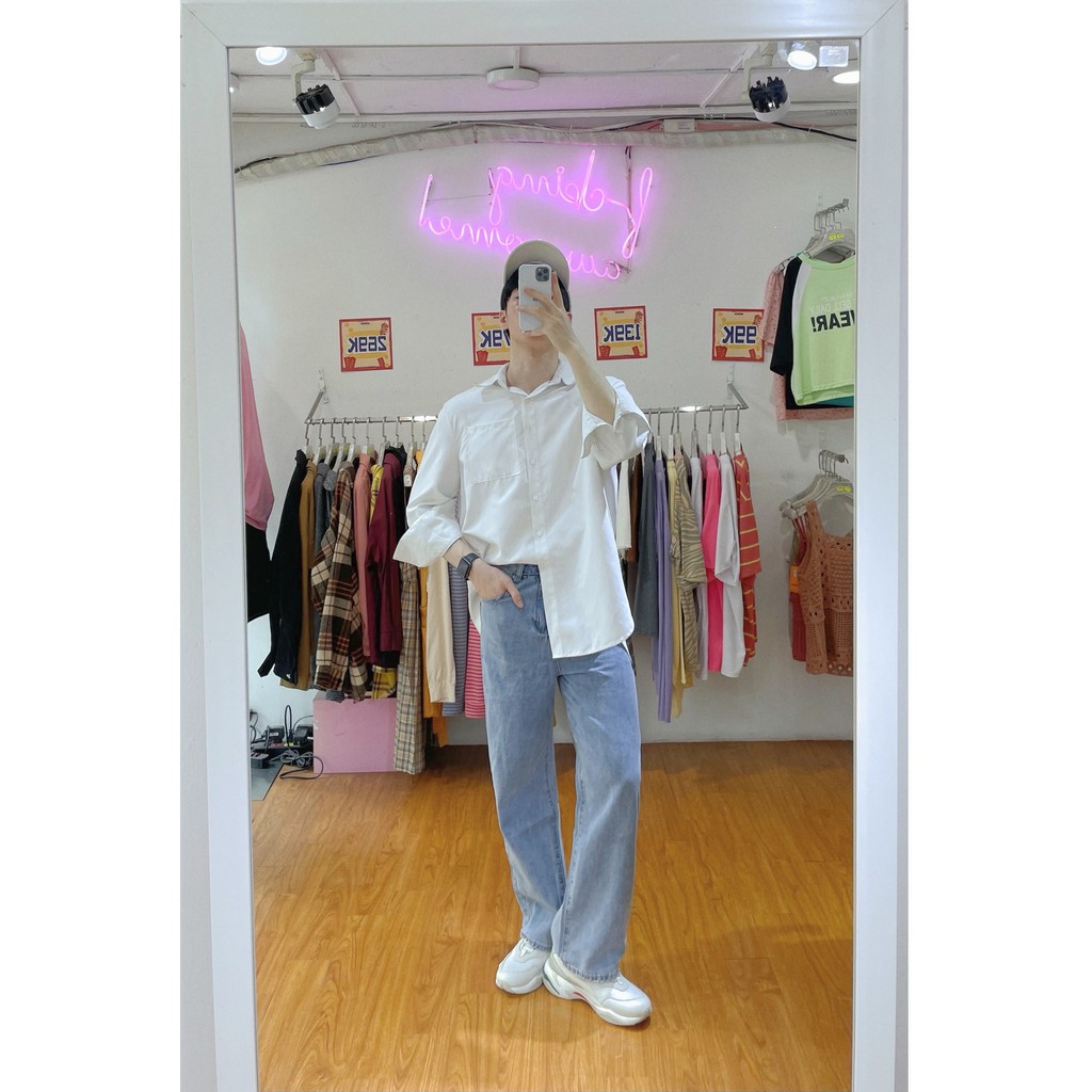 Quần jeans ống đứng MINION CLOTHING lưng cạp cao quần bò Ulzzang chất jean dày dặn thoải mái Q90096