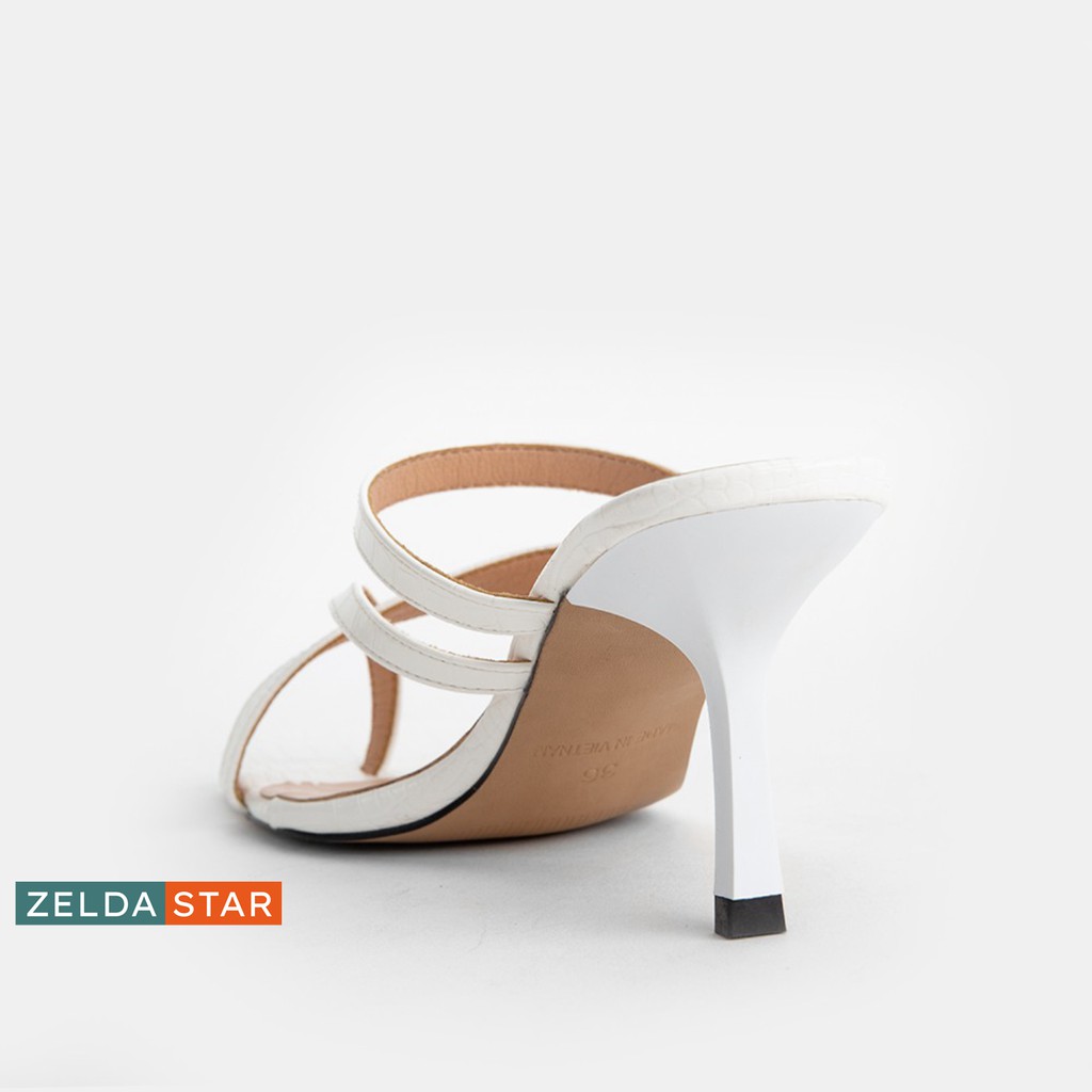 Guốc Zelda Star mũi vuông gót cao 7cm quai mảnh phối chéo - GN010820