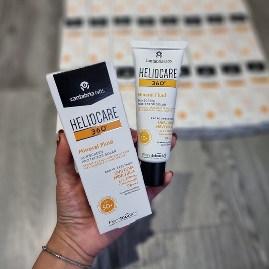 Kem Chống Nắng Heliocare 360 Mineral Fluid SPF 50+ - KEM CHỐNG NẮNG VẬT LÝ, KIỀM DẦU, PHỔ RỘNG