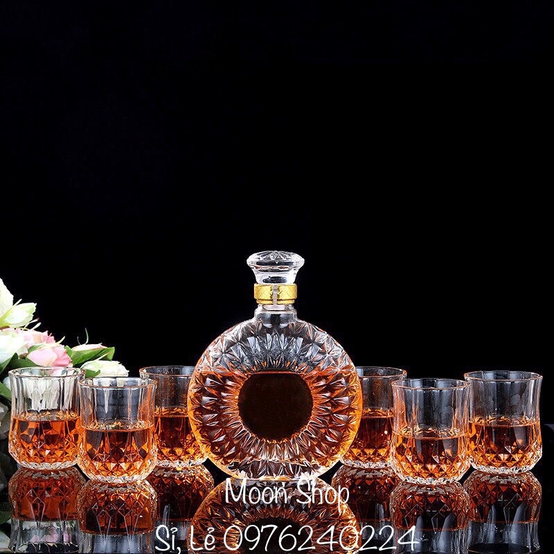 Chai, Bình Đựng Rượu Thủy Tinh Cao Cấp 500 ml. Mẫu XO Tròn