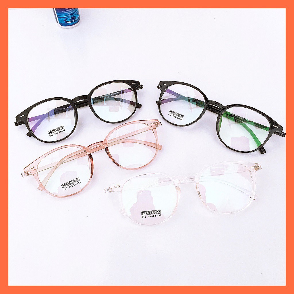 [CỰC SÔC] Kính cận tròn 215 nhận cắt mắt cận viễn loạn mã 30 ( tặng kèm hộp đựng kính )