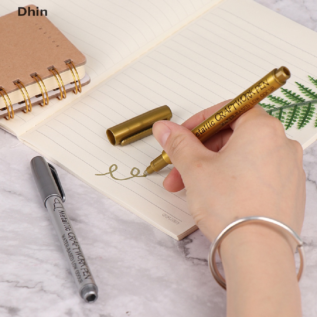 Bút Lông Vẽ Đánh Dấu Vĩnh Viễn Chống Thấm Nước Màu Vàng / Bạc Dành Cho Vẽ Tranh DIY