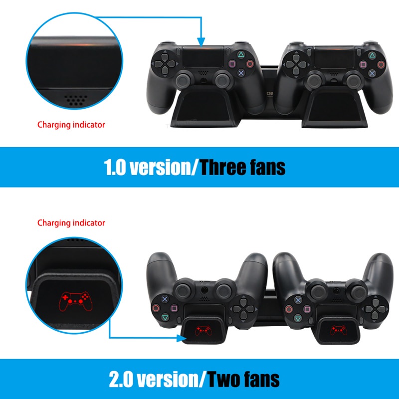 Đế Tản Nhiệt Đứng Có Đèn LED Và Quạt Tản Nhiệt Cho PS4 / Slim / Pro /Playstation 4