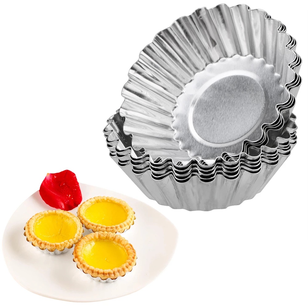 Khuôn làm bánh tart trứng bằng nhôm tiện dụng kích thước 7cm