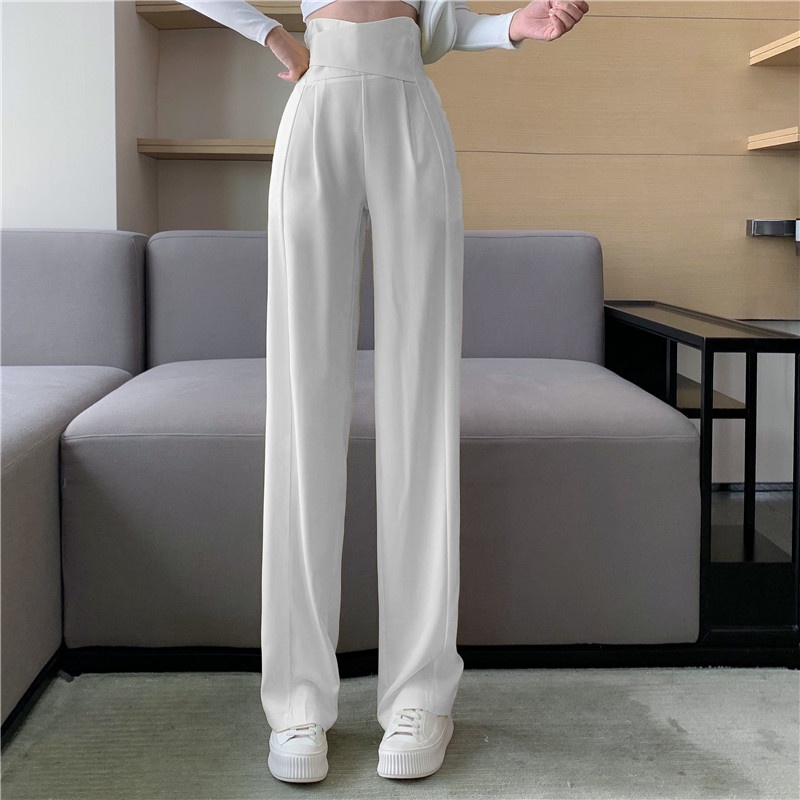 Quần dài nữ ống rộng cạp cao vắt chéo xếp ly quần âu bigsize đến 80kg mặc ở nhà, đi chơi dạo phố du lịch đi làm