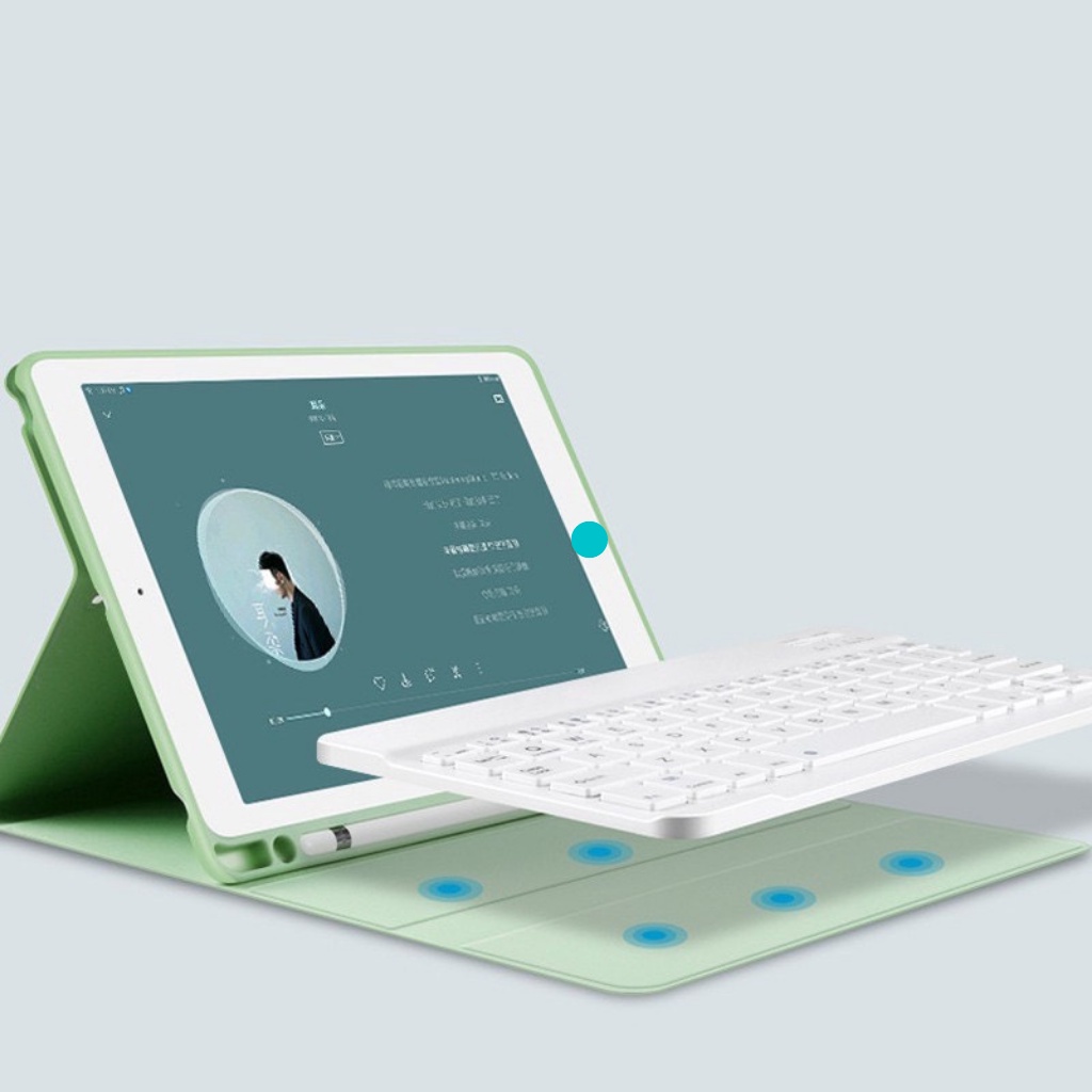 Bao da bàn phím + Ngăn đựng bút Silicon chất đẹp ốp iPad Air 1,2,3,4,5,Gen 5,6,7,8,9,10,Pro 11,9.7,10.5