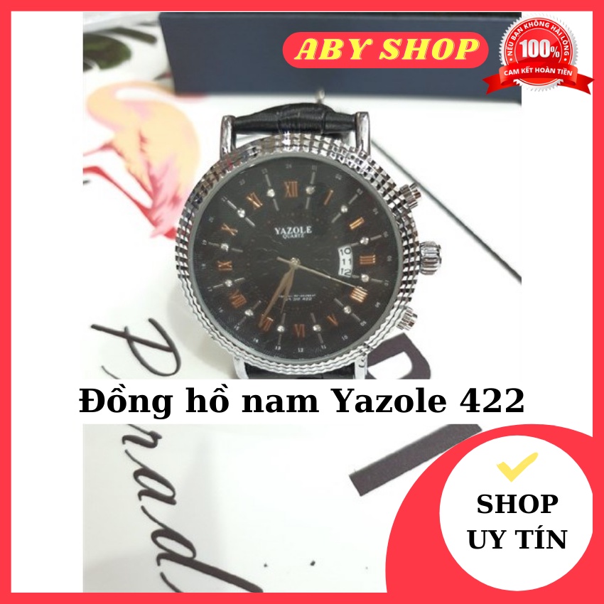 Đồng hồ nam Yazole 422 ⚡ GIÁ TỐT NHẤT ⚡ đồng hồ nam dây đen phù hợp đeo đi làm đi học