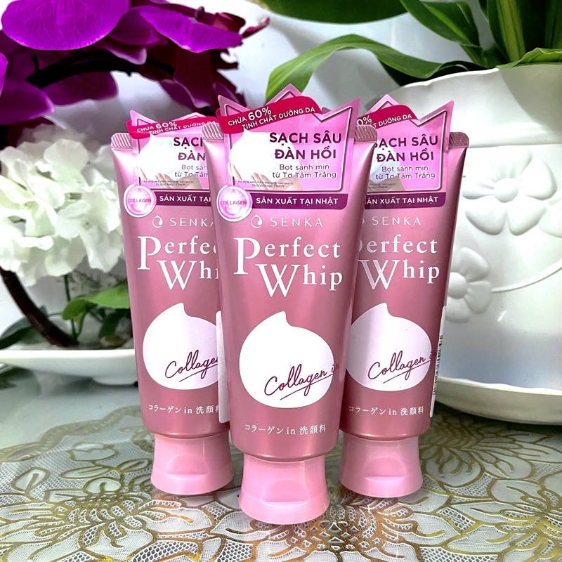 Sữa rửa mặt tạo bọt bổ sung Collagen Senka Perfect Whip Collagen In 120g