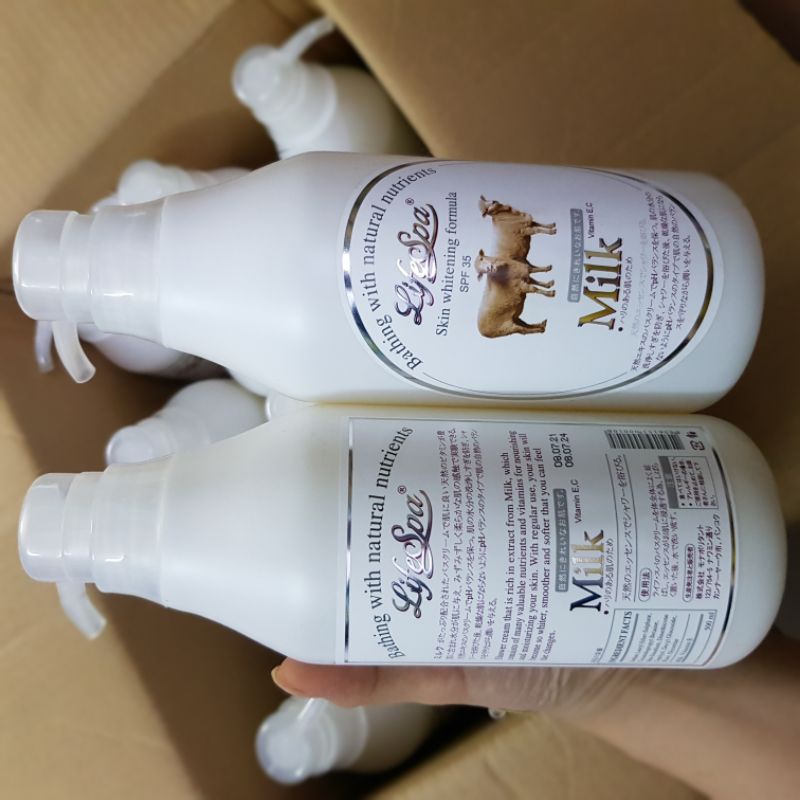 Sữa tắm trắng da LifeSPA Milk bò, dê, ong nhật 500ml