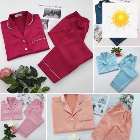 ️🎺️🎸 Đồ mặc nhà Pijama phi lụa không nhăn - tay ngắn quần dài - Sala Homewear ️🎺️🎸