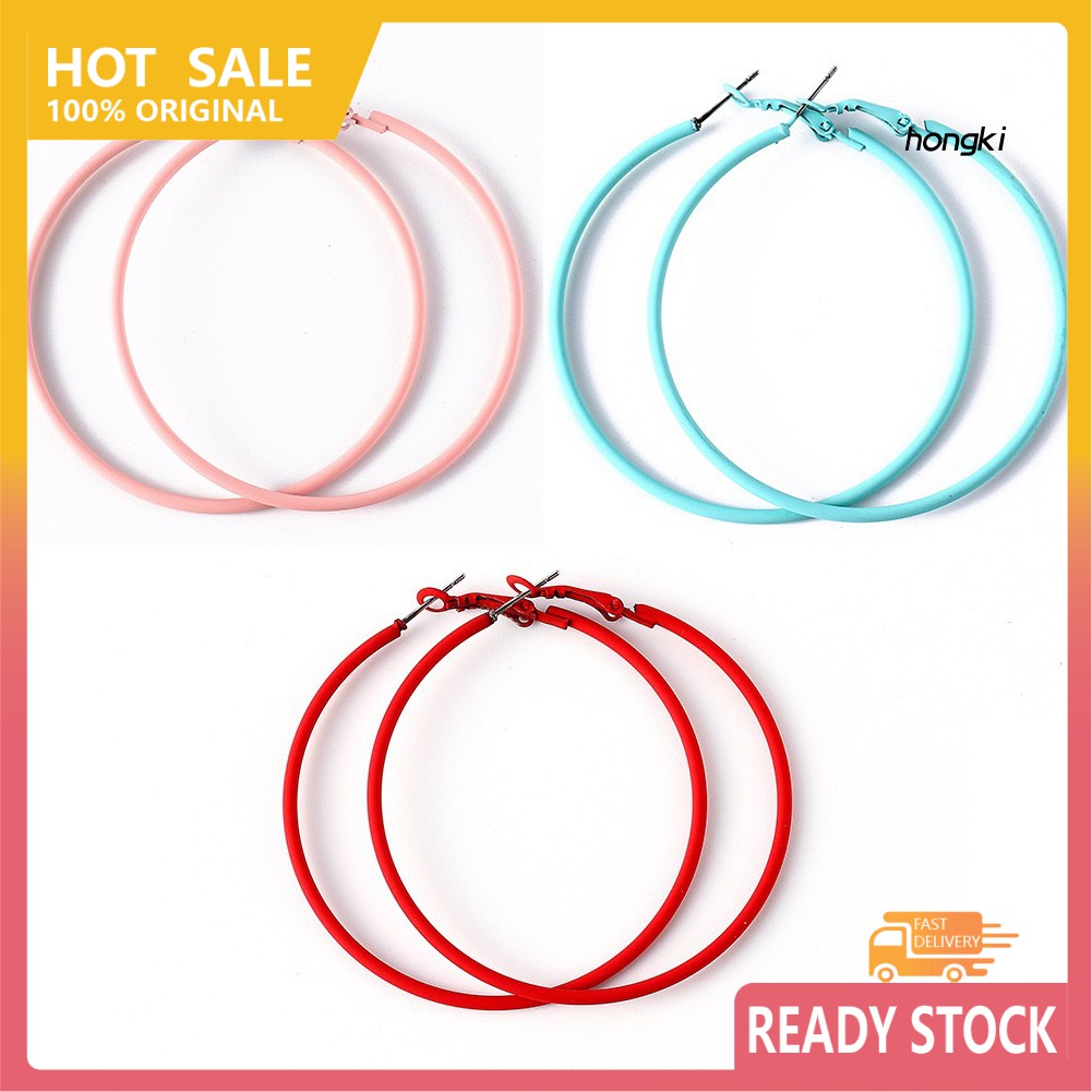 (Hàng Mới Về) Bông Tai Hình Tròn Màu Kẹo Ngọt Sáng Tạo Cho Nữ