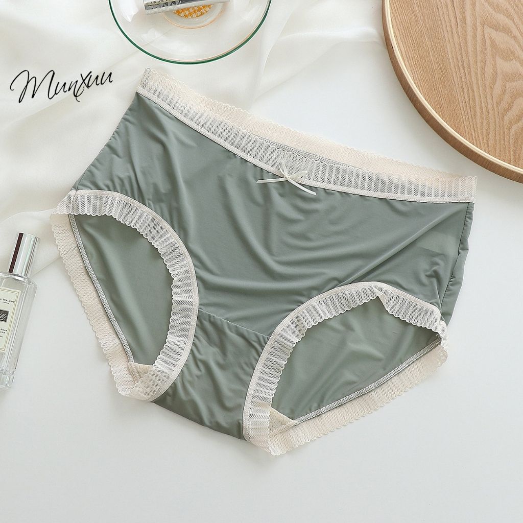 Quần lót Su cao cấp Munxuu chất mềm siêu mát phối ren, set màu thanh lịch ngọt ngào - QC110