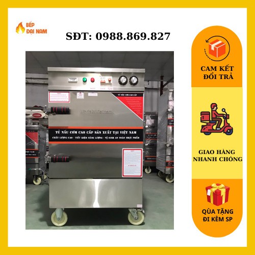 Tủ nấu cơm công nghiệp 6 khay dùng điện và hẹn giờ aptomat , tủ cơm công nghiệp inox siêu bền bảo hành 12 tháng