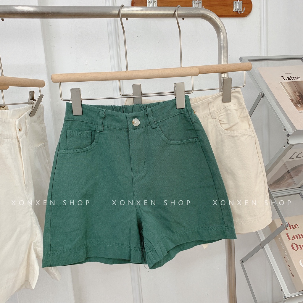 QUẦN SHORT NỮ XONXEN SHOP, chất vải kaki mềm, lưng thun co giãn dễ thương, size S, M, L ,mã 566