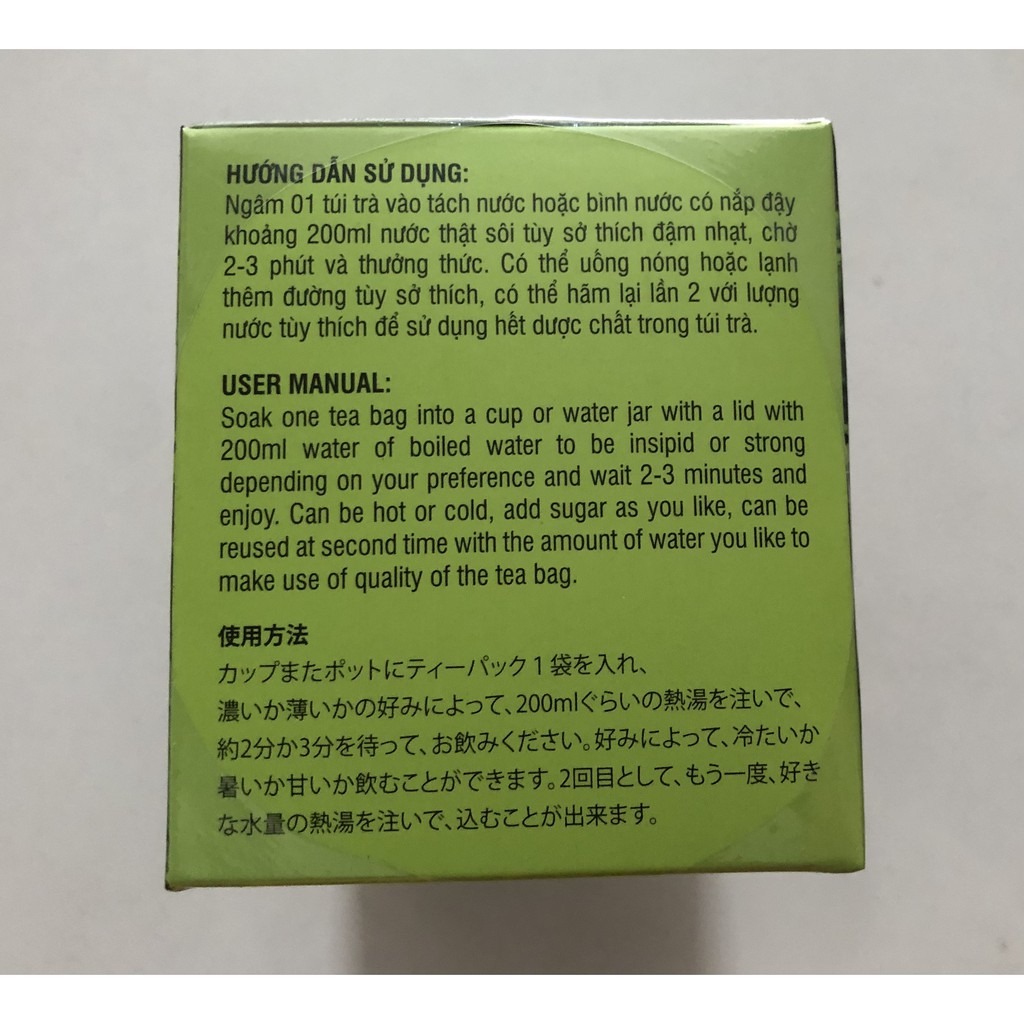 Hộp Trà Sâm Đinh Lăng OCOP Hai Lúa Hộp 30 túi lọc 75 gram [Trà sạch 100% thiên nhiên giảm căng thẳng thần kinh, mất ngủ)