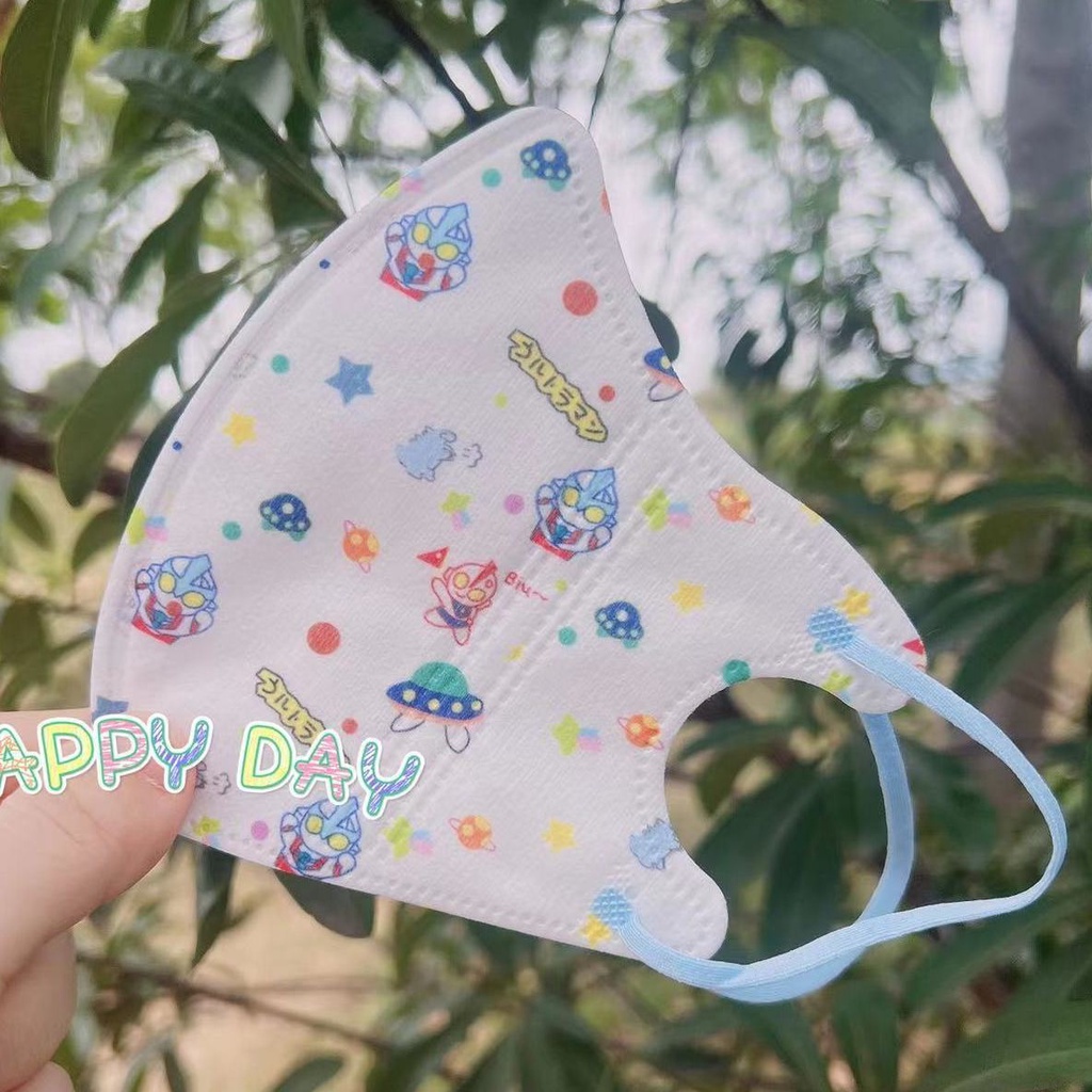 Set 10 Khẩu Trang 3D Trong Suốt Thoáng Khí Mềm Mại Cho Trẻ Em 3-10 Tuổi