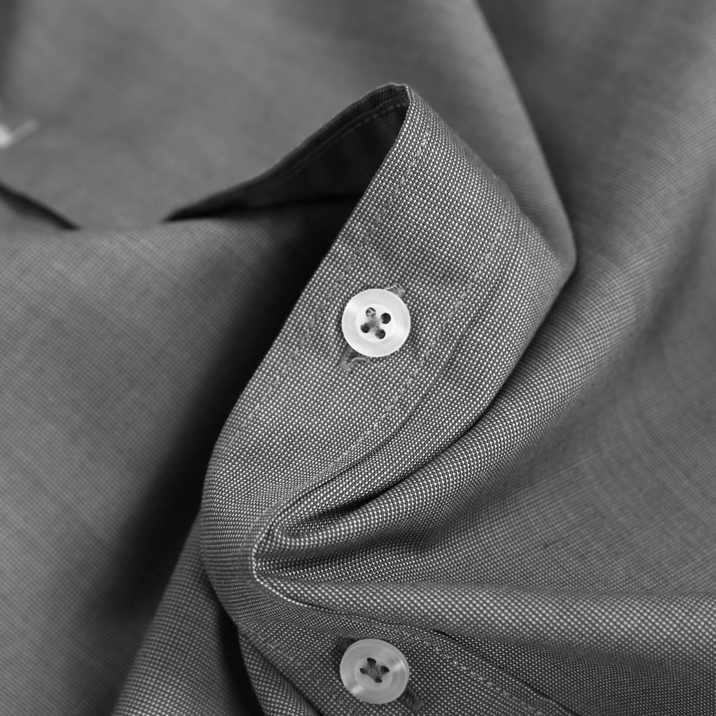 Áo sơ mi dài tay xám trơn CEFFYLO chất liệu thoáng khí giữ form cực tốt