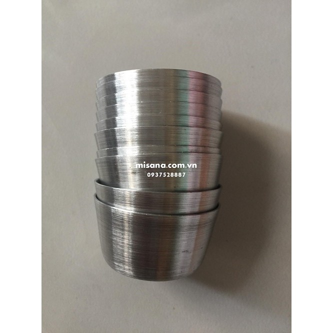 Bộ 10 ly nhôm làm bánh bò nhỏ 4cm