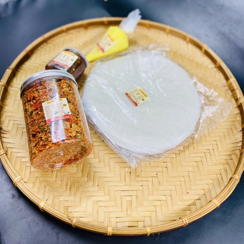 Combo Bánh Tráng Phơi Sương 500g - 250g Muối Tôm Hành Tỏi Phi - Sốt Me, Bơ Trứng