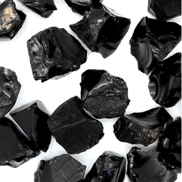 Đá obsidian màu đen thô lớn độc đáo đa năng
