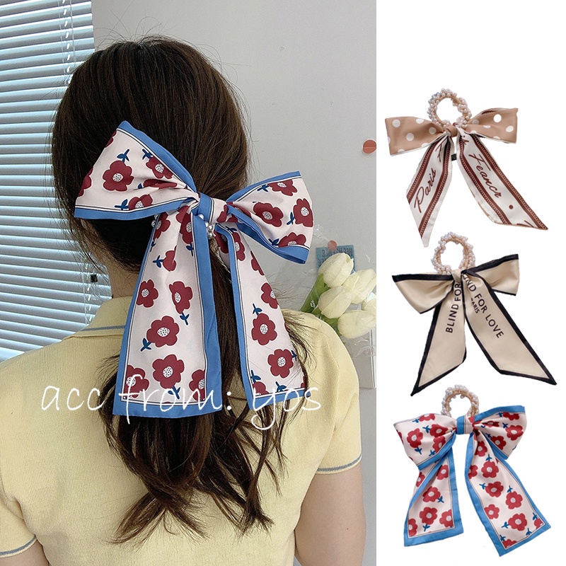 Dây cột tóc nơ vải lụa Hàn Quốc xinh xắn cho nữ