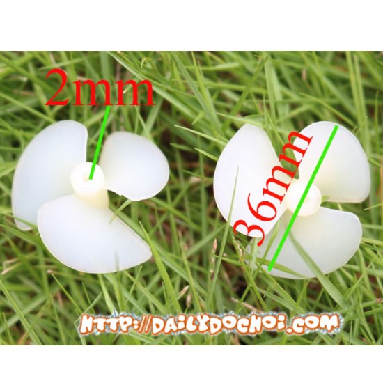 hanoitoy Cặp chân vịt có trục 2mm đường kính 2 * 36mm sử dụng trong chế tạo tàu điều khiển từ xa, hàng chất lượng cao.