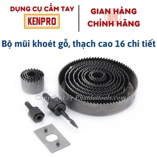 Bộ mũi khoét thạch cao-gỗ mềm 16 chi tiết-Thép carbon cao cấp