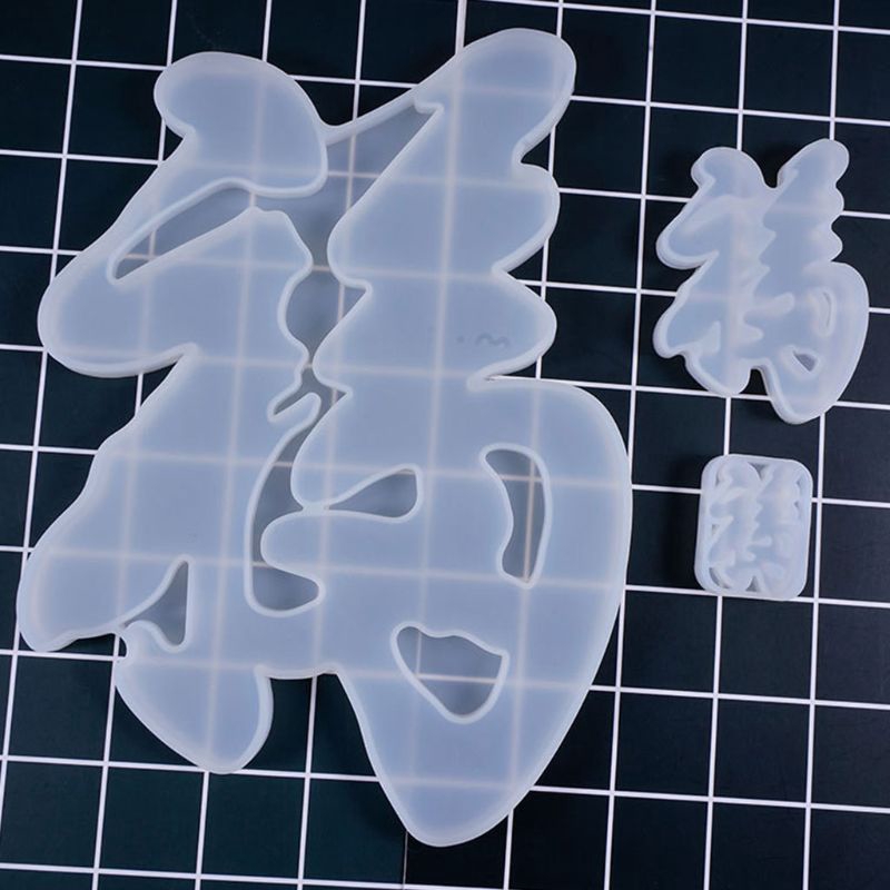 Khuôn silicone tạo hình chữ chúc phúc làm thủ công DIY tiện lợi