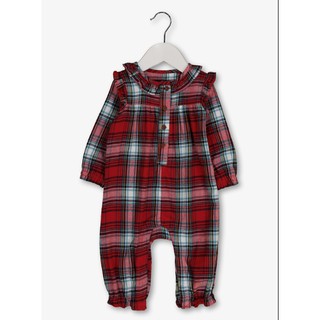 Romper PJM đỏ caro Tu Clothing size 12-18, 18-24m_hàng chính hãng Anh