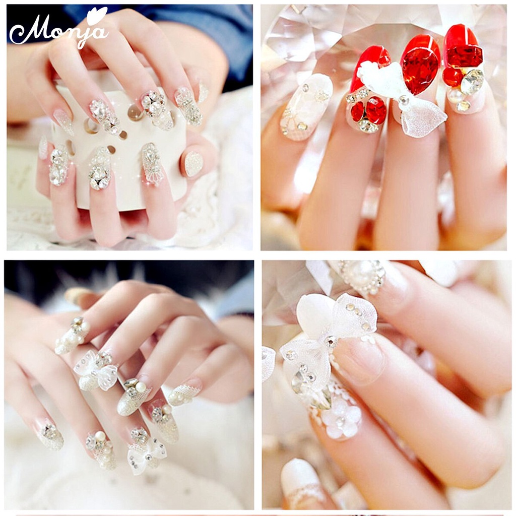 MONJA Keo dán kim cương giả làm móng tay nghệ thuật 8ml bền bỉ DIY