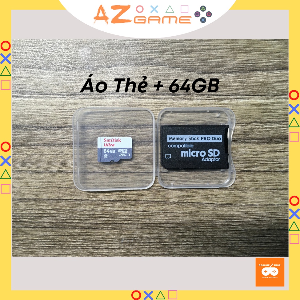 Áo thẻ nhớ adaptor MicroSD 32Gb 64Gb cho PSP 1000 2000 3000