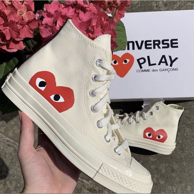 [ CHÍNH HÃNG ] giày sneaker CONVERSE CDG WHITE HI-LOW