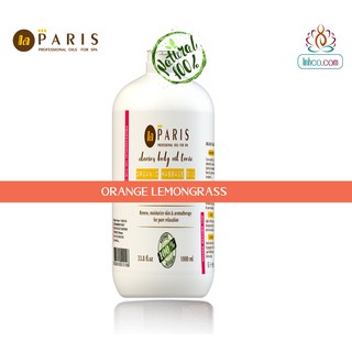 Dầu Massage Body Cam Sả chai 1 lít - Organe Lemongrass Massage Oil For Spa/Home